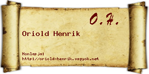 Oriold Henrik névjegykártya