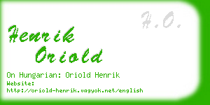 henrik oriold business card